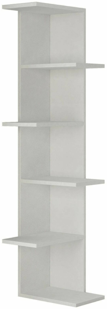 Dmora Bücherregal Bud, Büroregal, Mobiler Buchhalter, Bücherbrett, 37x24h141 cm, Weiß Bild 1