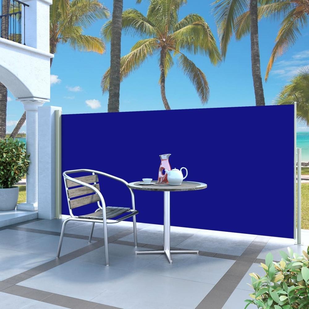 vidaXL Ausziehbare Seitenmarkise 140x300 cm Blau 45355 Bild 1