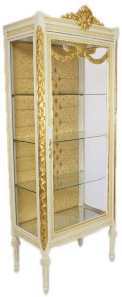 Casa Padrino Barock Vitrine Antikstil Weiß / Gold - Vitrinenschrank - Wohnzimmerschrank Glasvitrine Bild 1