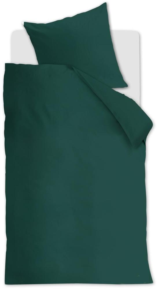 Beddinhouse 100% Organic cotton, 30x30/76x68, 144TC Bettwäsche Organic Basic Dark Green 155X220 155 x 220 cm + 1x 80 x 80 cm 1 Bettbezug, 1 Kissenbezug Dunkelgrün Bild 1