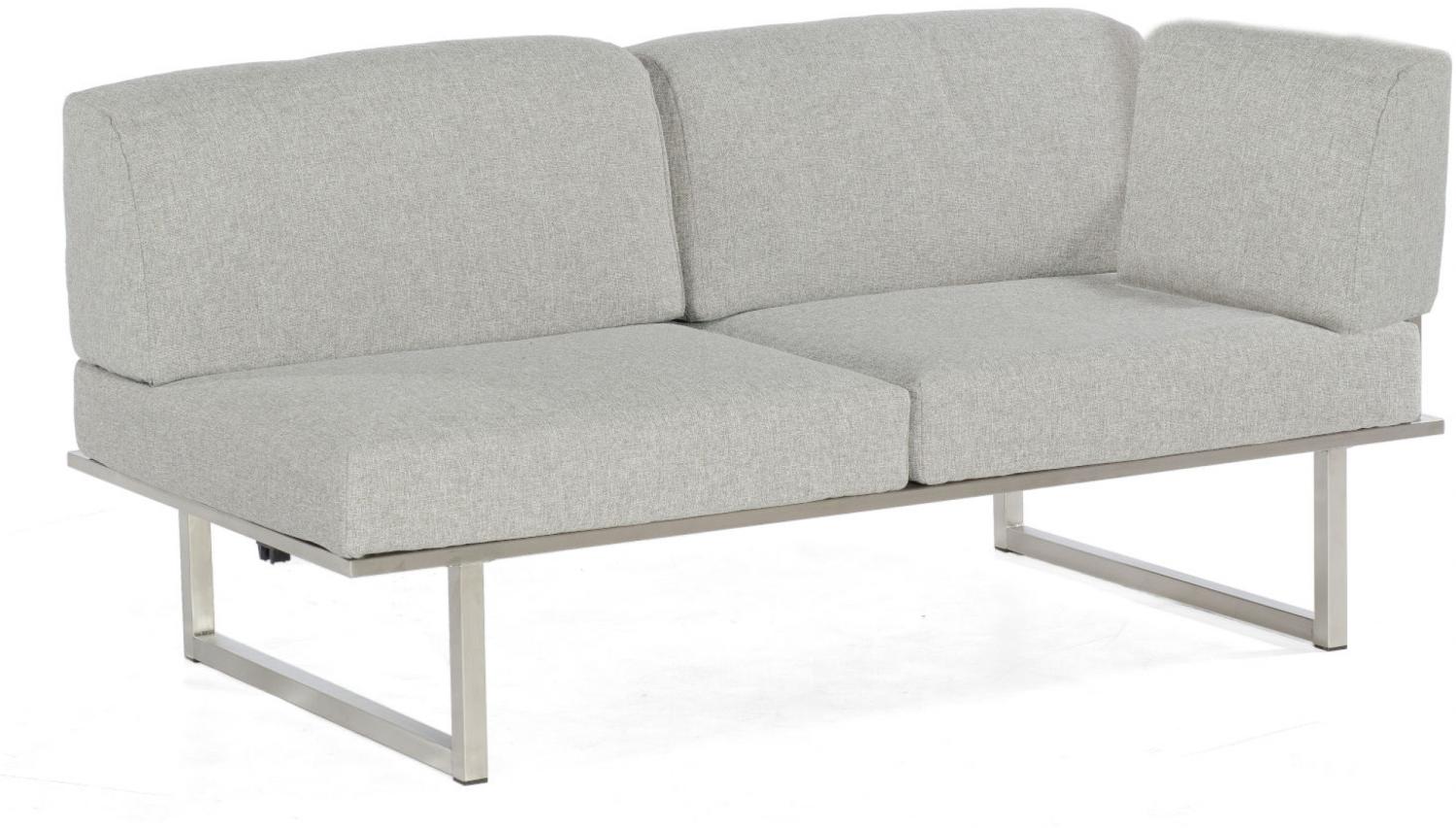 Sonnenpartner Lounge-Eckmodul 2-Sitzer rechts Lotus Edelstahl mit Teakholz Loungesofa Bild 1