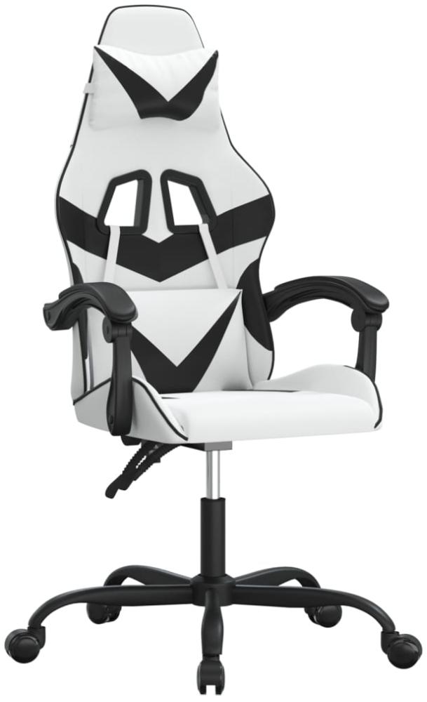 vidaXL Gaming-Stuhl Drehbar Weiß und Schwarz Kunstleder 349553 Bild 1