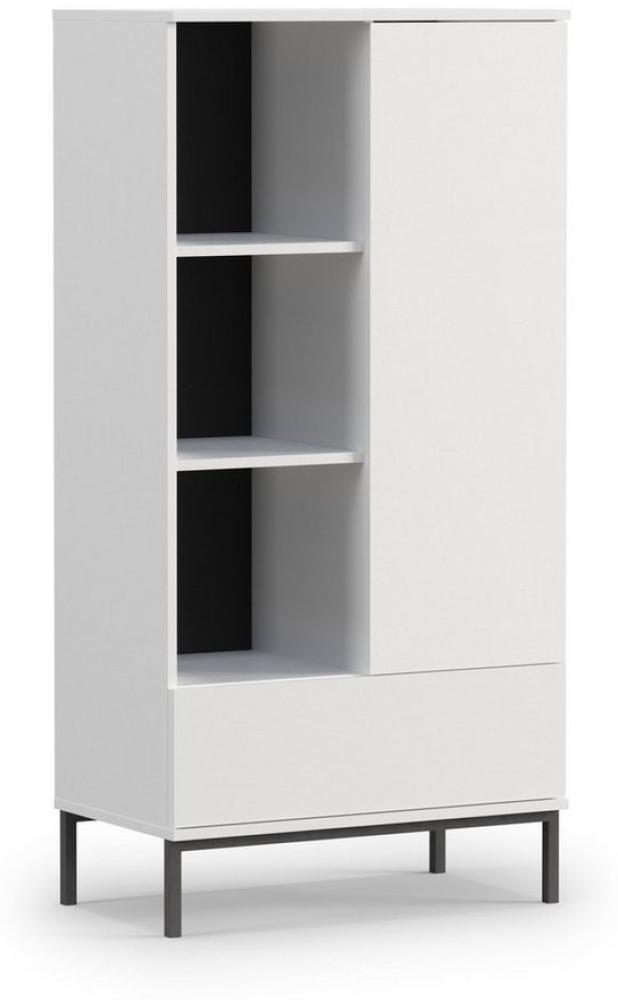 Furnix Vitrine FORSETTI R70 Highboard elegant (Weitere Artikel der Serie finden Sie in unserem Sortiment) 6 Fächer, Schublade, B70 x H140 x T41 cm Bild 1