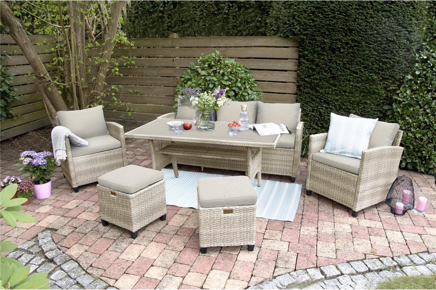 Rattan Gartenlounge Set Alpina II braun Bild 1