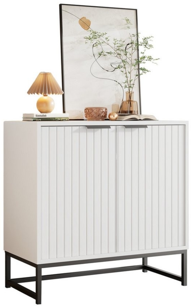 Refined Living Sideboard Kommode mit 2/4 Türen in Vakuum-Formgebung, Standschrank (Standschrank Lagerung Schrank mit Metallgriffen und Rahmenbeinen, Metallscharniere, Anrichte, 1 St, Wohnzimmerschrank,Hochwertige Materialien Robuste Konstruktion), ausr... Bild 1