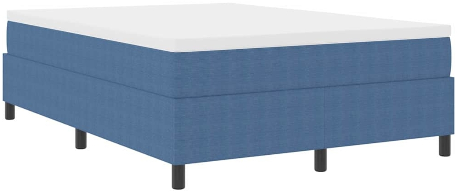 vidaXL Boxspringbett Blau und Weiß 203 x 140 x 60 cm Cordstoff 3337470 Bild 1