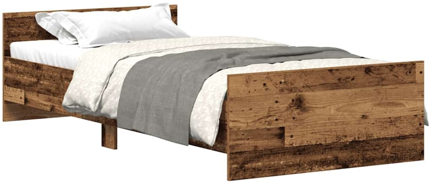 vidaXL Bettgestell ohne Matratze Altholz-Optik 75x190 cm Holzwerkstoff 862310 Bild 1