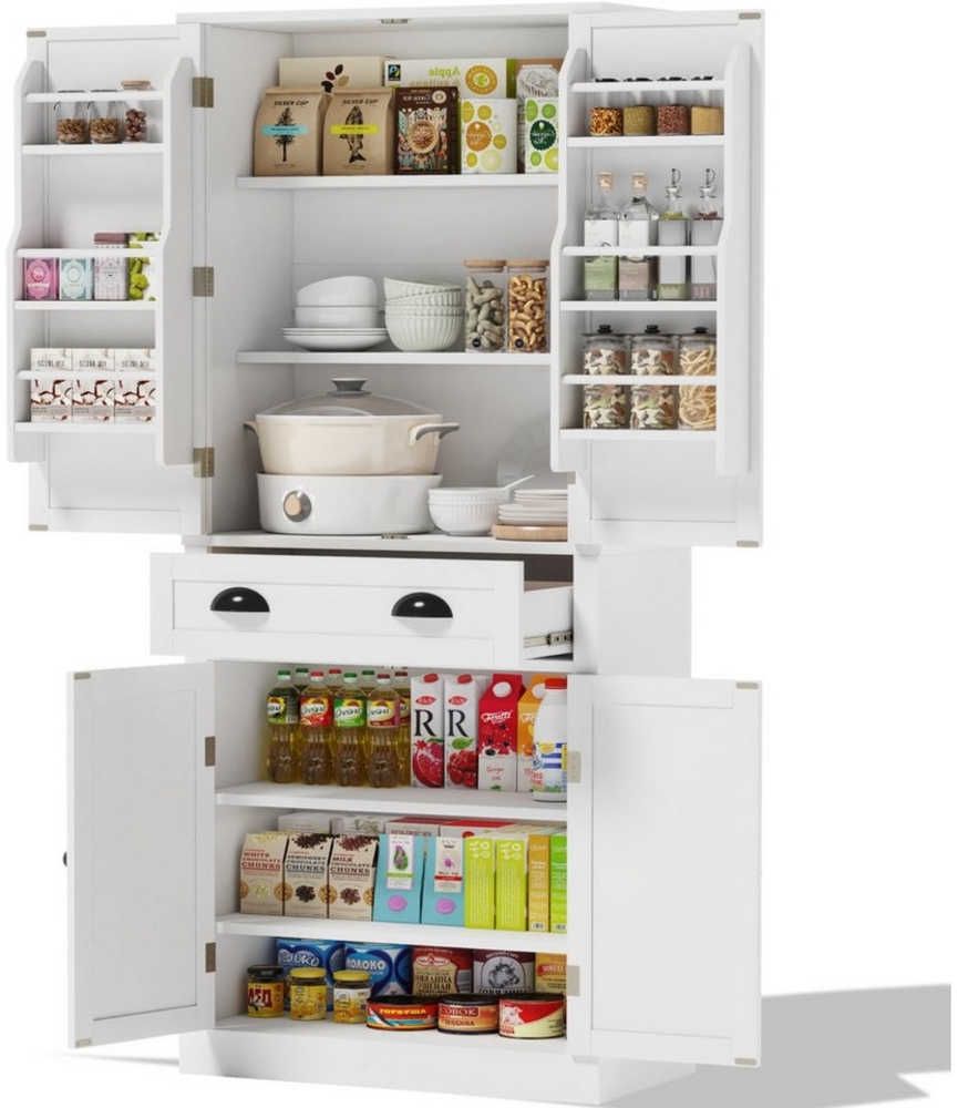 SeedWave Buffet Mehrzweckschrank Küchenschrank Vorratsschrank mit Viel Stauraum Verstellbare Einlegeböden, Mit Wandhalterung, Magnetische Vorrichtung Bild 1