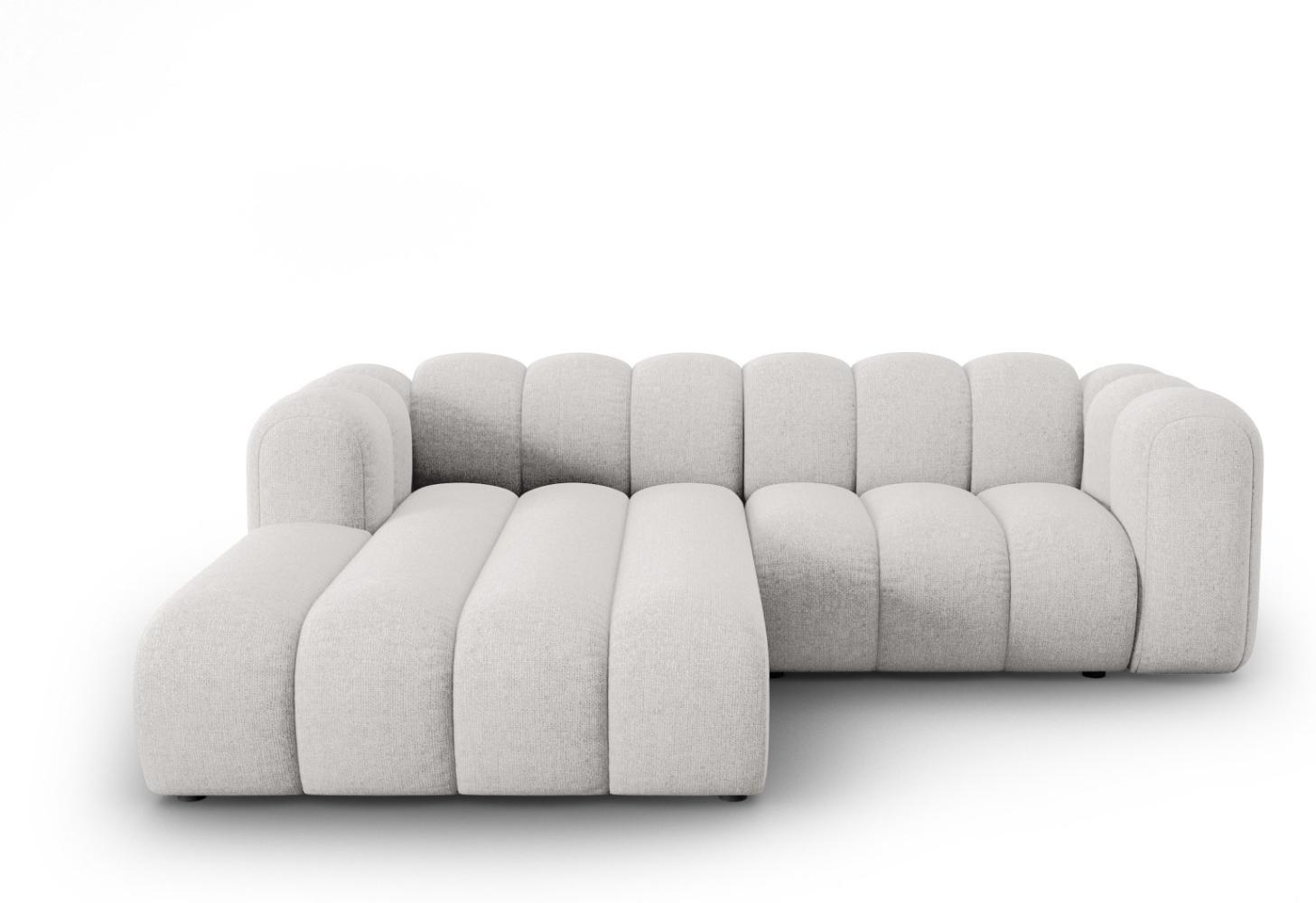 Micadoni Modulares Ecksofa Lupine 3-Sitzer Links Chenille Hellgrau Bild 1