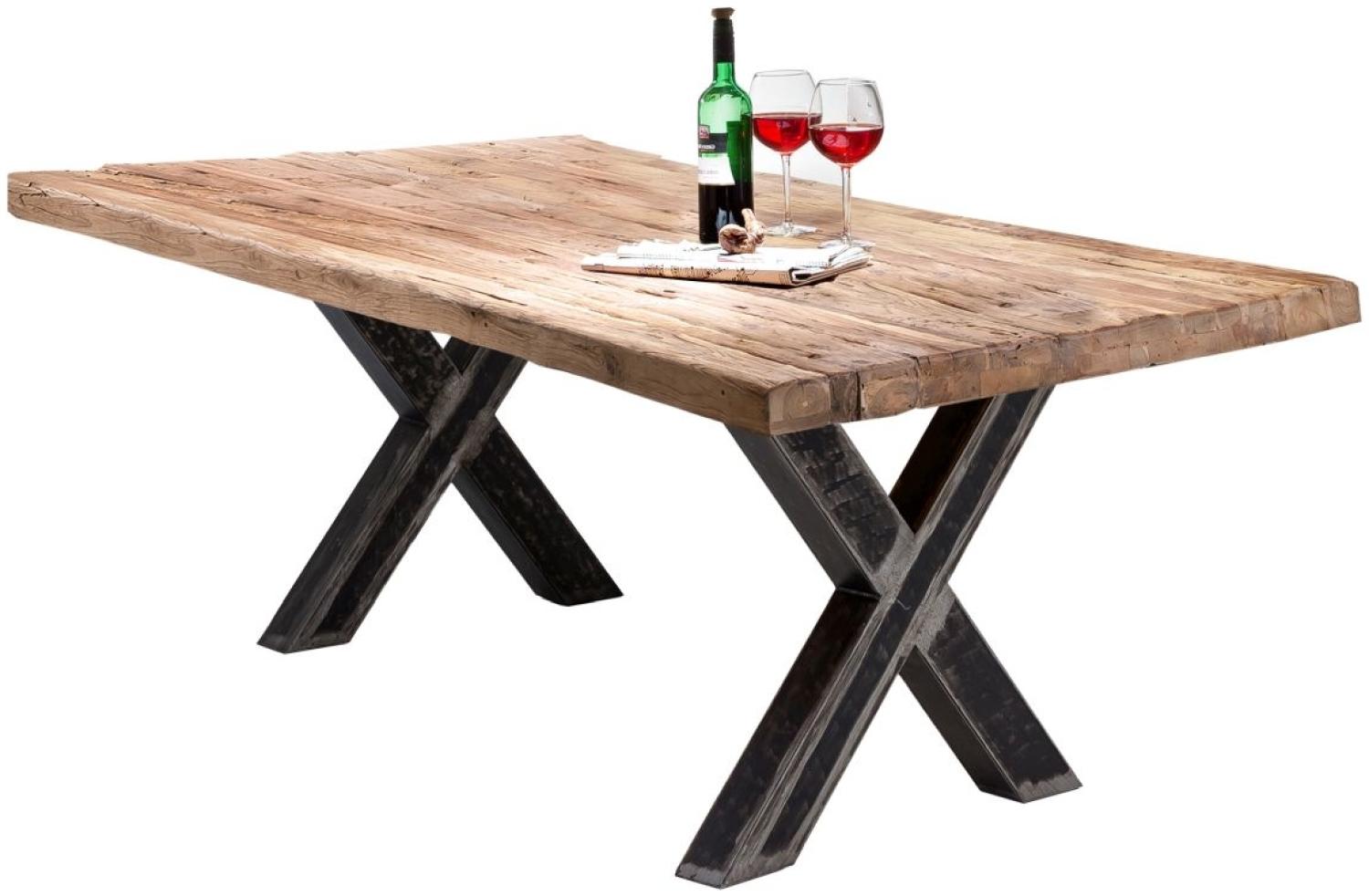 TABLES&Co Tisch 180x100 Recyceltes Teak Natur Metall Schwarz Bild 1