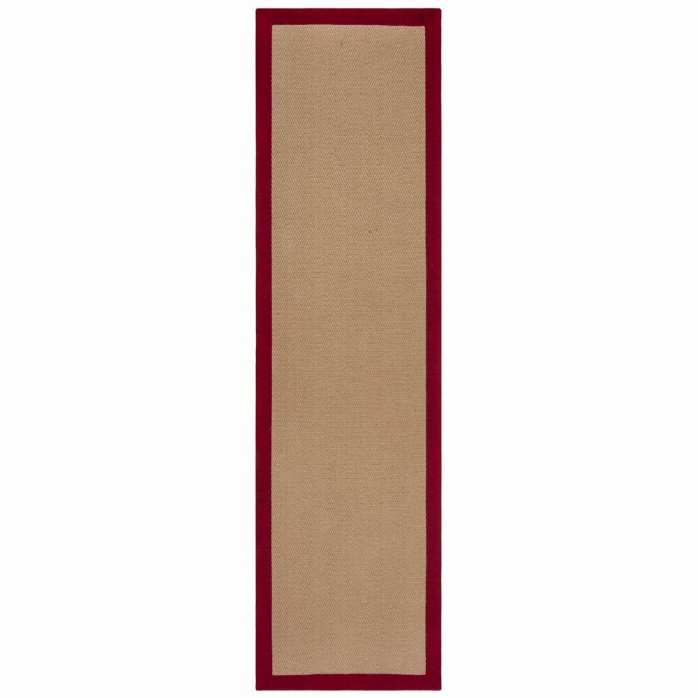 Kadima Design "Trent" Kira Jute-Teppich mit Naturkautschuk-Rücken für aktive Wohnbereiche. Farbe: Rot, 60x230 cm Bild 1