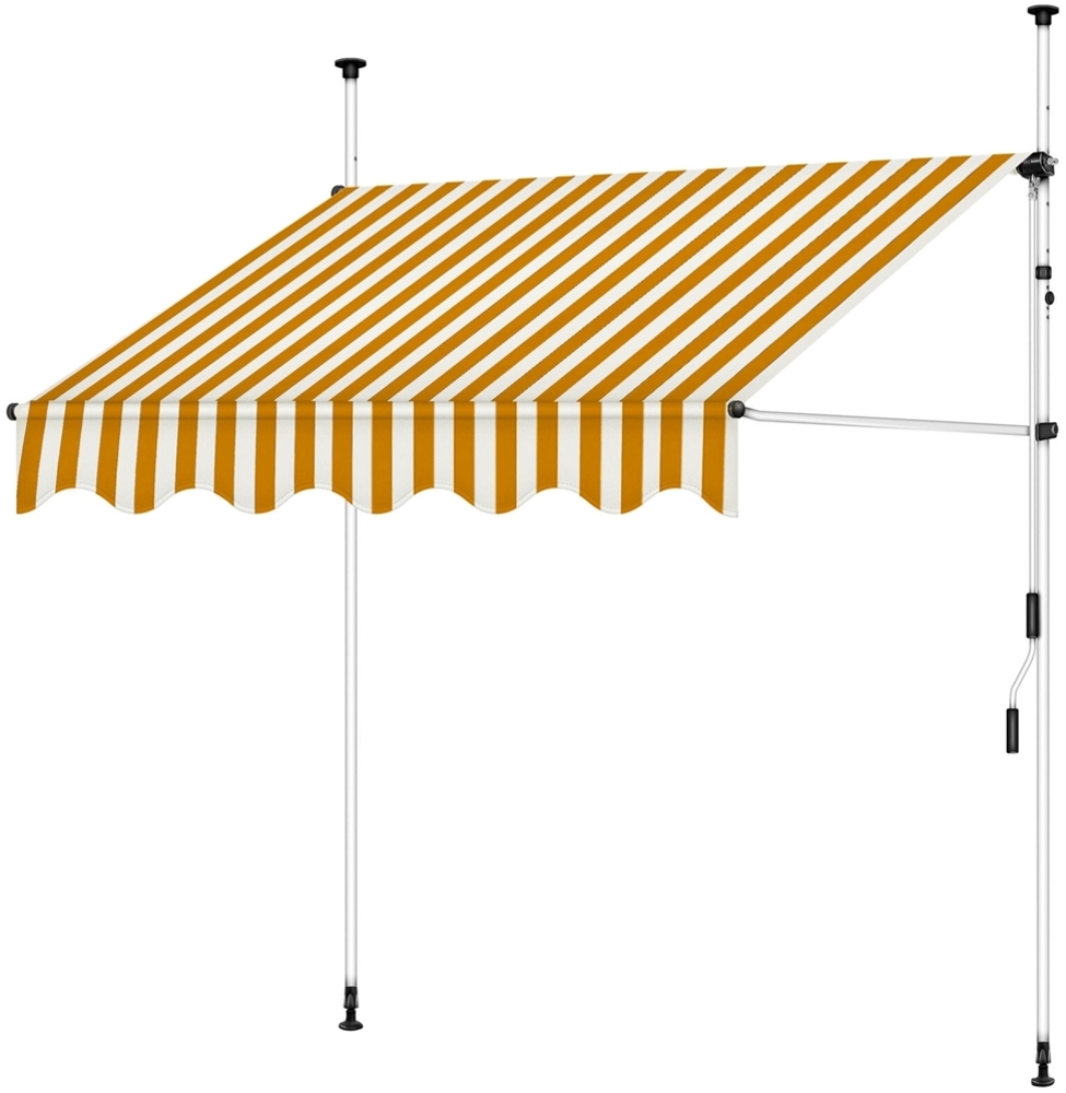 Markise - 200 x 120 cm - Weiß und Orange Bild 1