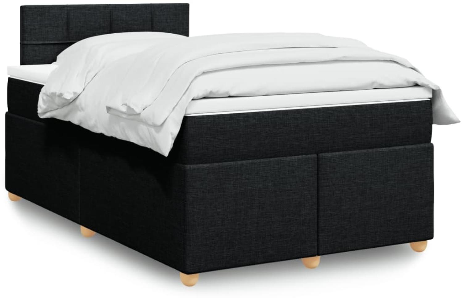 vidaXL Boxspringbett mit Matratze Schwarz 120x200 cm Stoff 3288949 Bild 1