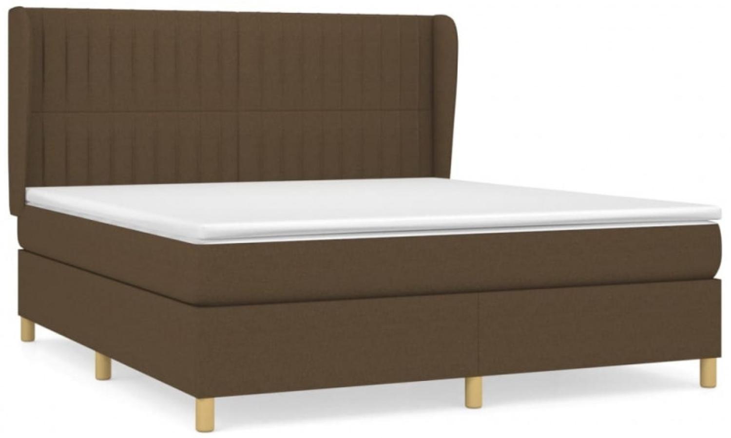 Boxspringbett mit Matratze Stoff Dunkelbraun 160 x 200 cm, Härtegrad: H2 [3128696] Bild 1