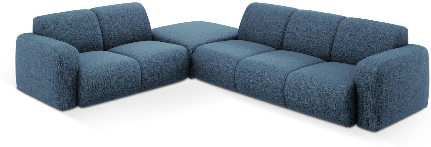 Micadoni Boucle Ecksofa Molino 6-Sitzer Links Chenille Königsblau Bild 1