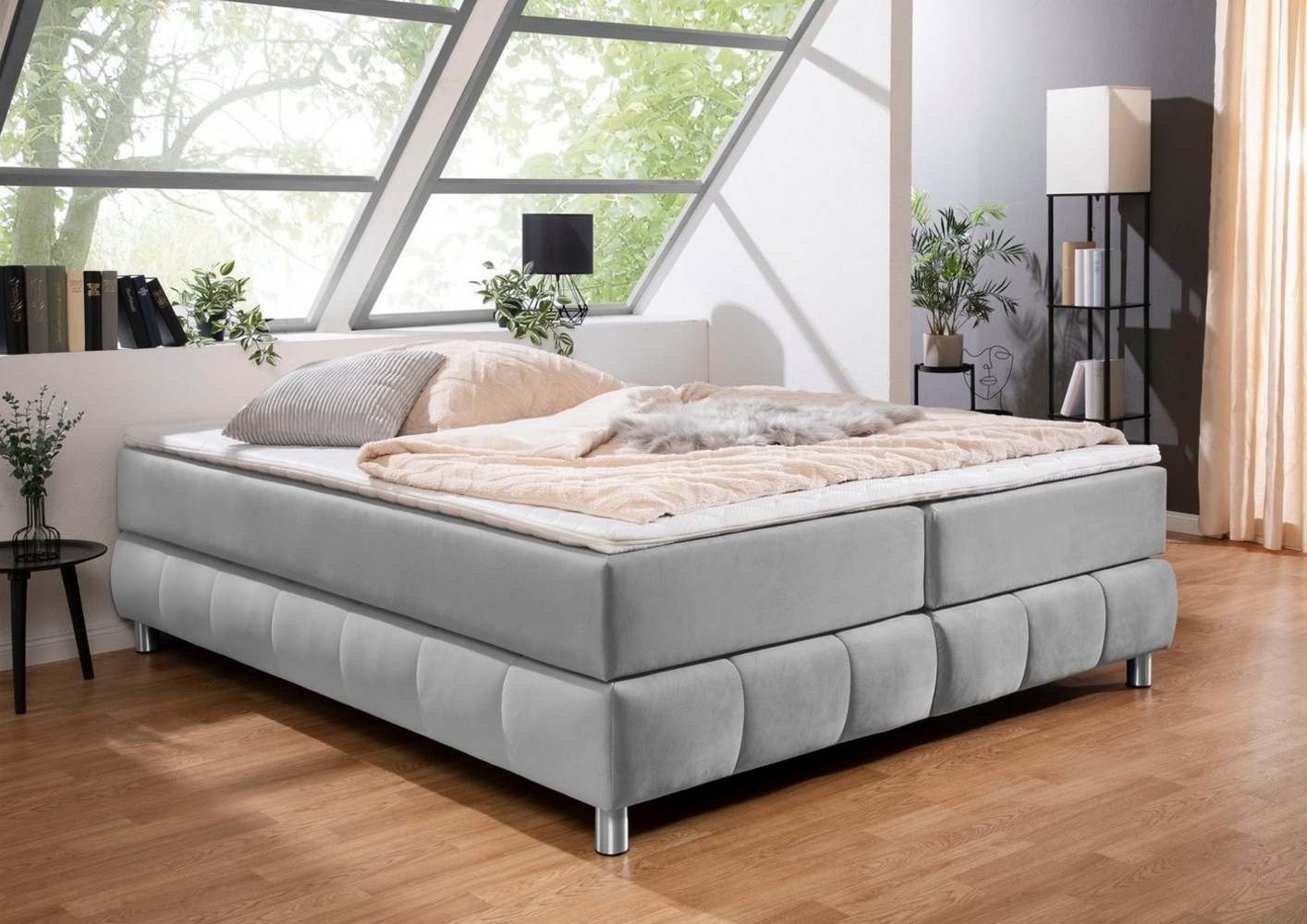 andas Boxspringbett Salo, Ohne Kopfteil, inkl. Topper, auch in Überlänge 220 cm Bild 1