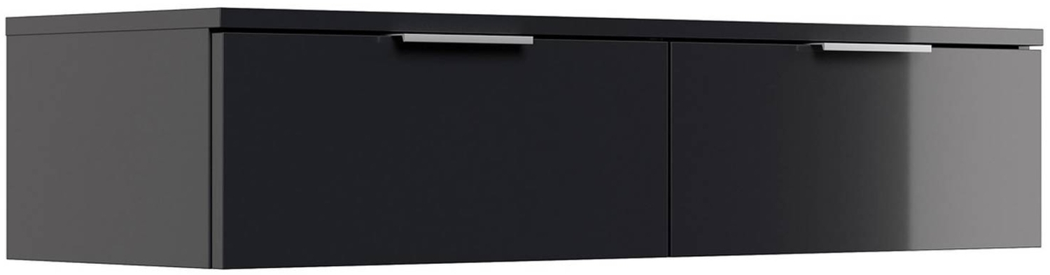 Hängekonsole mit 2 Schubladen Slimline Softclose Grafit Hochglanz CANDELA-02 B/H/T: 104,9x23,2x36,1cm Bild 1