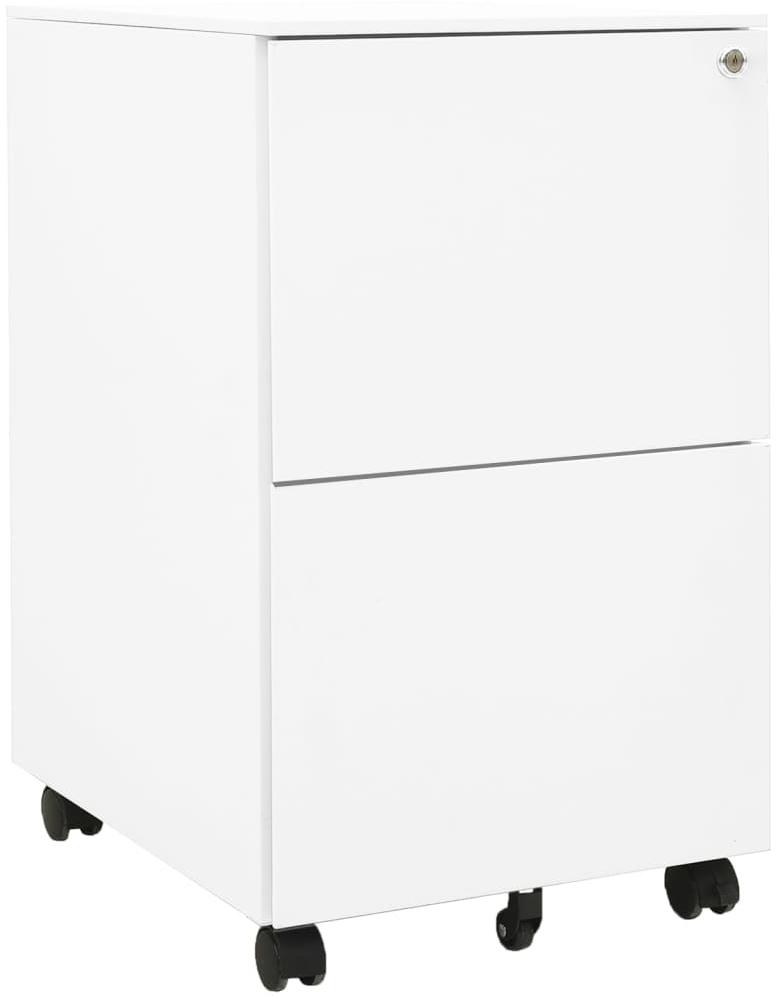 vidaXL Aktenschrank mit Rollen Weiß 39x45x67 cm Stahl 335974 Bild 1