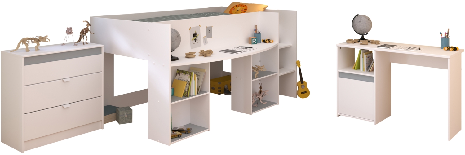 Parisot 'Pirouette 15' 3-tlg. Kinderzimmer-Set, Holz weiß Bild 1