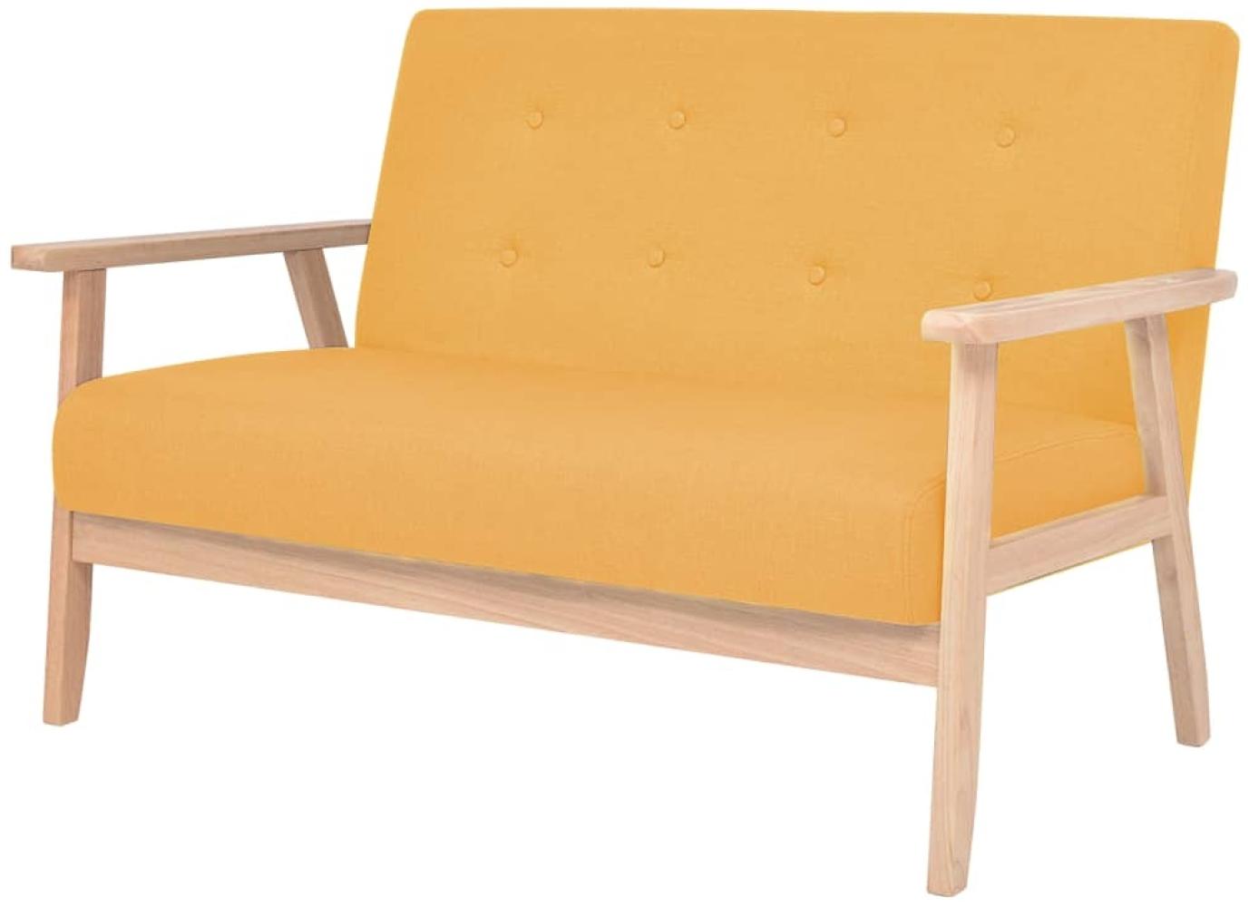 vidaXL 2-Sitzer Sofa Stoff Gelb 244658 Bild 1