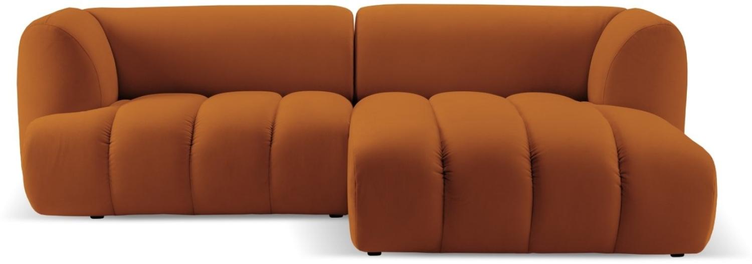 Micadoni Modulares Ecksofa Harry 3-Sitzer Rechts Samtstoff Terrakotta Bild 1