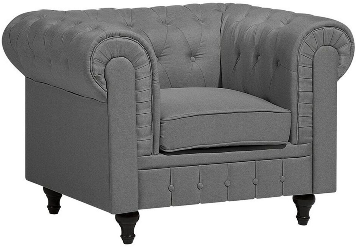 Sessel Polsterbezug hellgrau CHESTERFIELD Groß Bild 1