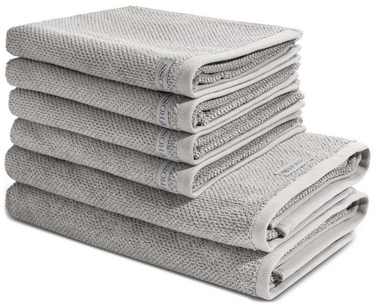Ross Selection 6 tlg. Frottier-Set - 4 X Handtuch (50 X 100cm), 2 X Duschtuch (70 X 140cm) - 540 g/m2 - Kiesel Bild 1