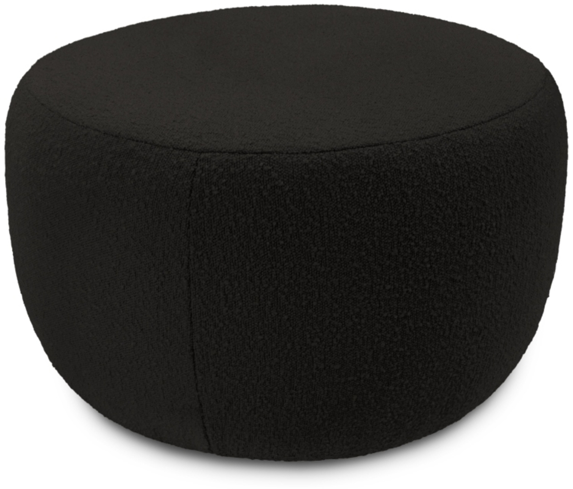 Micadoni Hocker Saamit 1-Sitzer Boucle Schwarz Bild 1