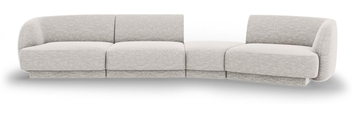 Micadoni Modulares Sofa Miley 4-Sitzer Rechts Chenille Hellgrau Bild 1