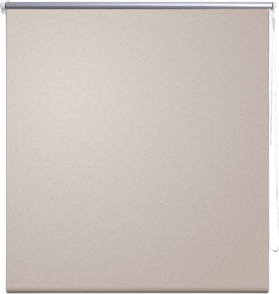 vidaXL Verdunklungsrollo Seitenzug Rollo Klemmrollo Klemmfix Kette, Beige, 100x175 cm Bild 1
