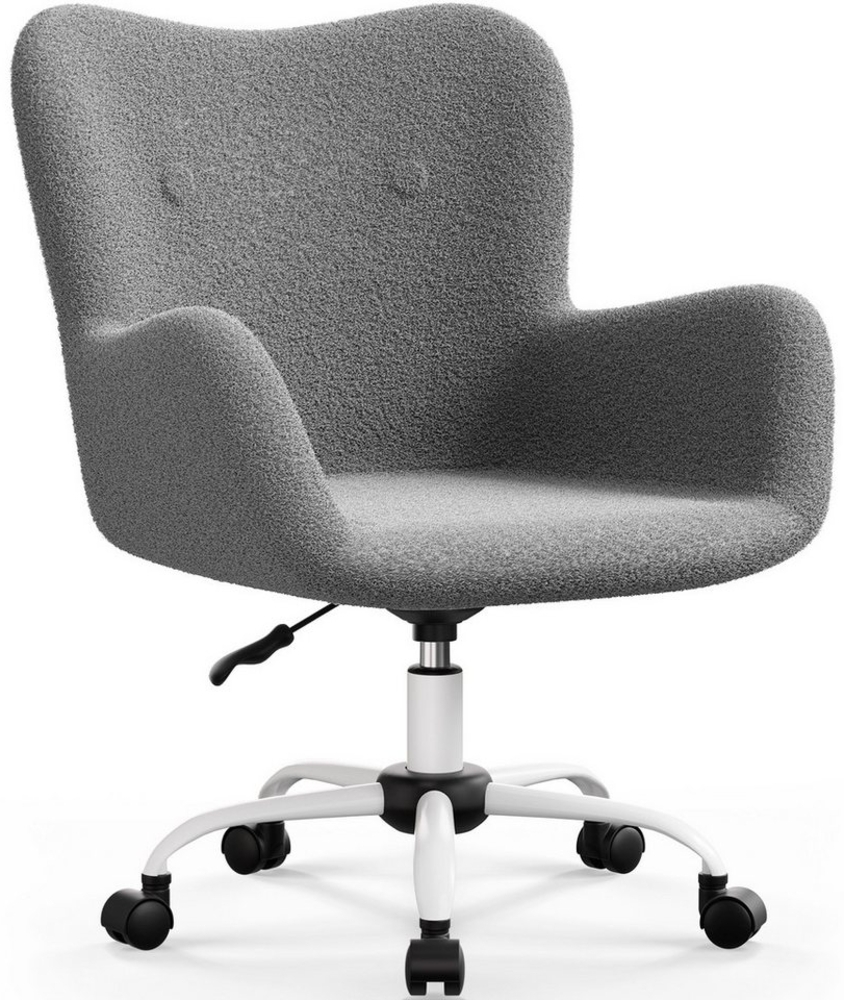 Adormii Bürostuhl Schminkstuhl,Homeoffice Stuhl mit Armlehnen,Drehstuhl mit Rrollen (Boucle-Gewebe,höhenverstellbar,für Schminktisch,Arbeitszimmer, Schlafzimmer,150kg) Bild 1