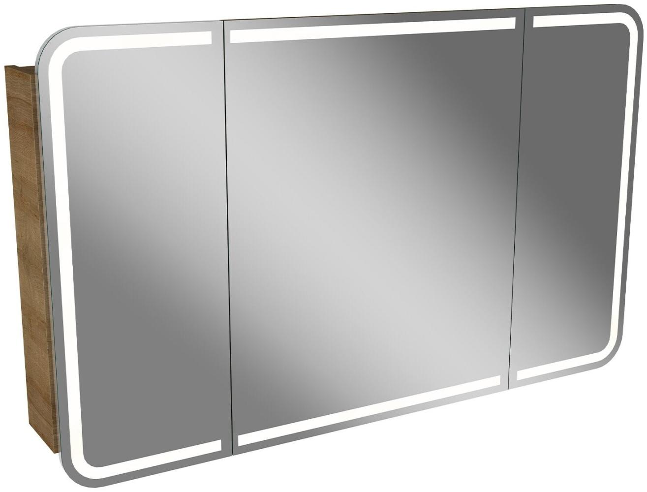 Lanzet M9 Spiegelschrank 120 cm mit umlaufender LED-Beleuchtung, Hellbraun Bild 1