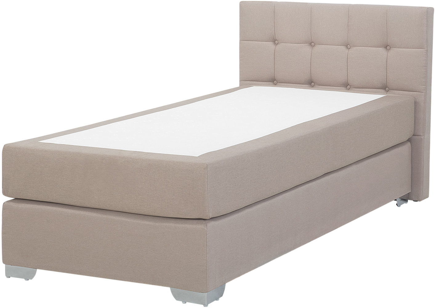 Boxspringbett Polsterbezug Leinenoptik beige 90 x 200 cm ADMIRAL Bild 1