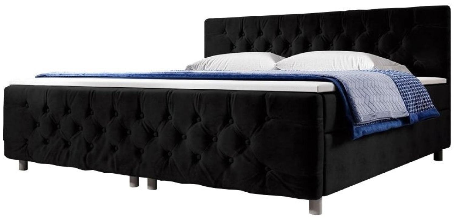 Boxspringbett Voler mit Füßen 160x200 Schwarz H4 Bild 1