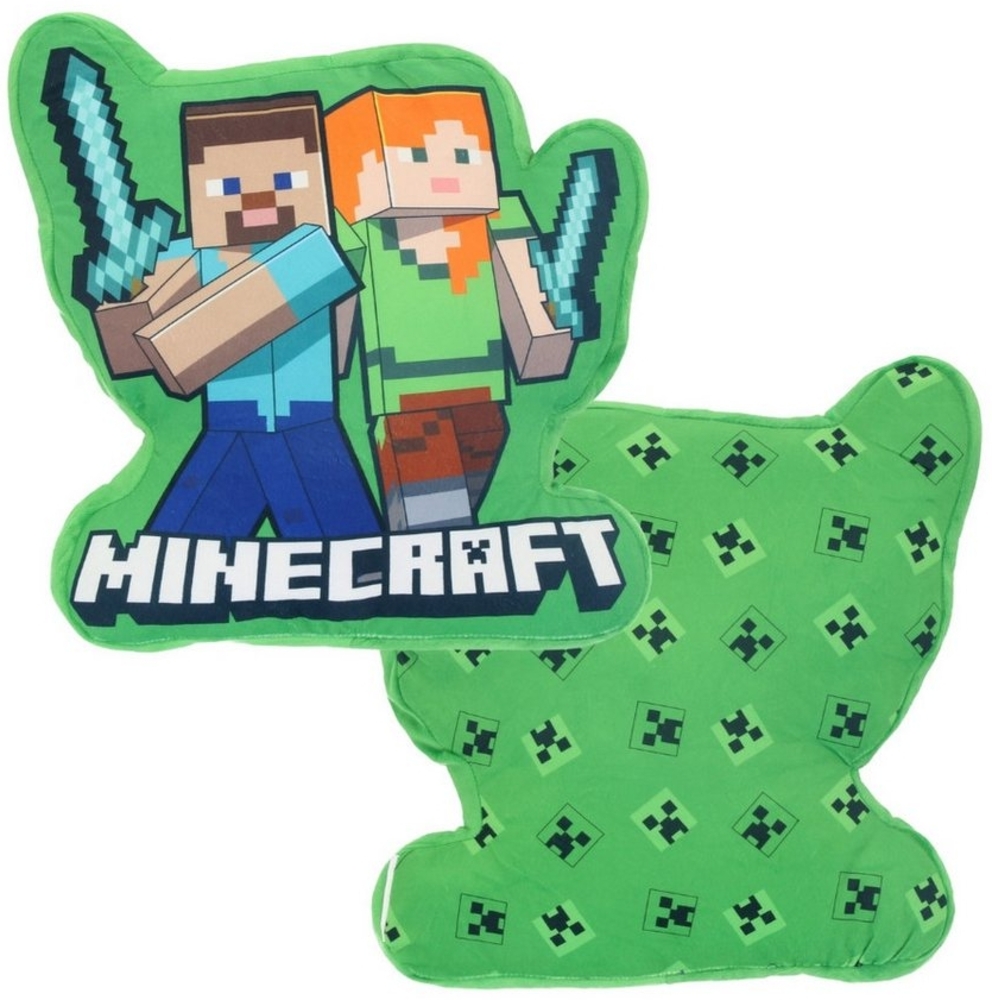 Minecraft Dekokissen Gamer Minecraft Steve Alex Creeper 3D Kissen 40x40 cm Bild 1