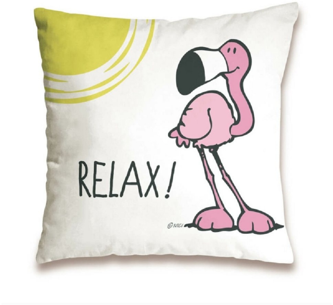 Nici 41943 Flamingo Baumwollkissen Relax, 37x37 cm Bild 1