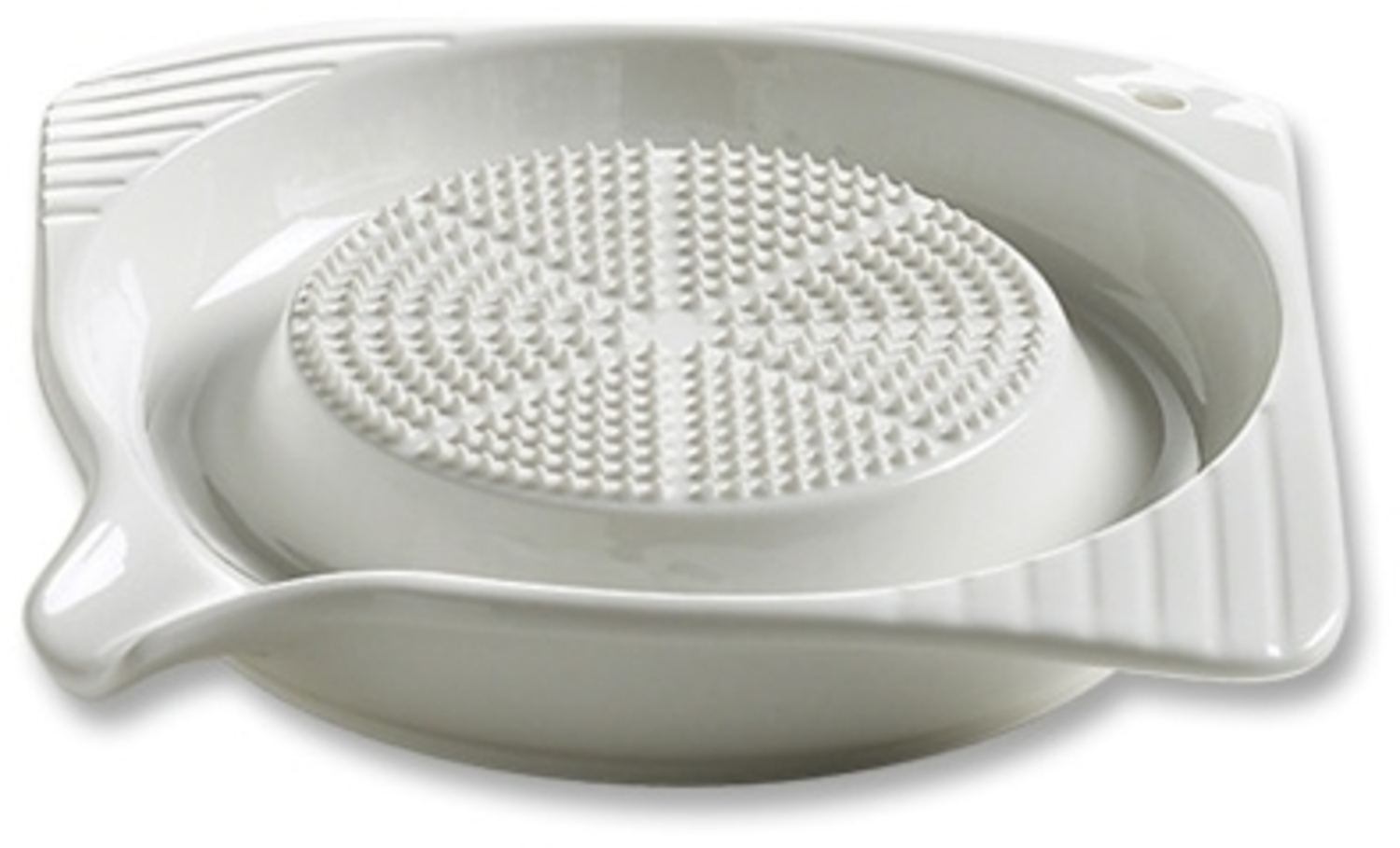 Reibe 12 cm mit Antirutsch-Kunststofffuß / Maxwell & Williams / White Basics / Gemüsereibe / Tischreibe / Gewürzreibe / Raspel Bild 1