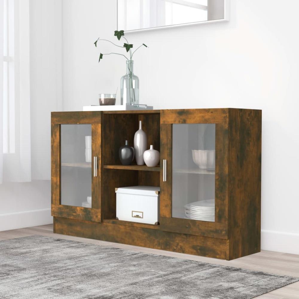 vidaXL Vitrinenschrank Räuchereiche 120x30,5x70 cm Holzwerkstoff 815627 Bild 1