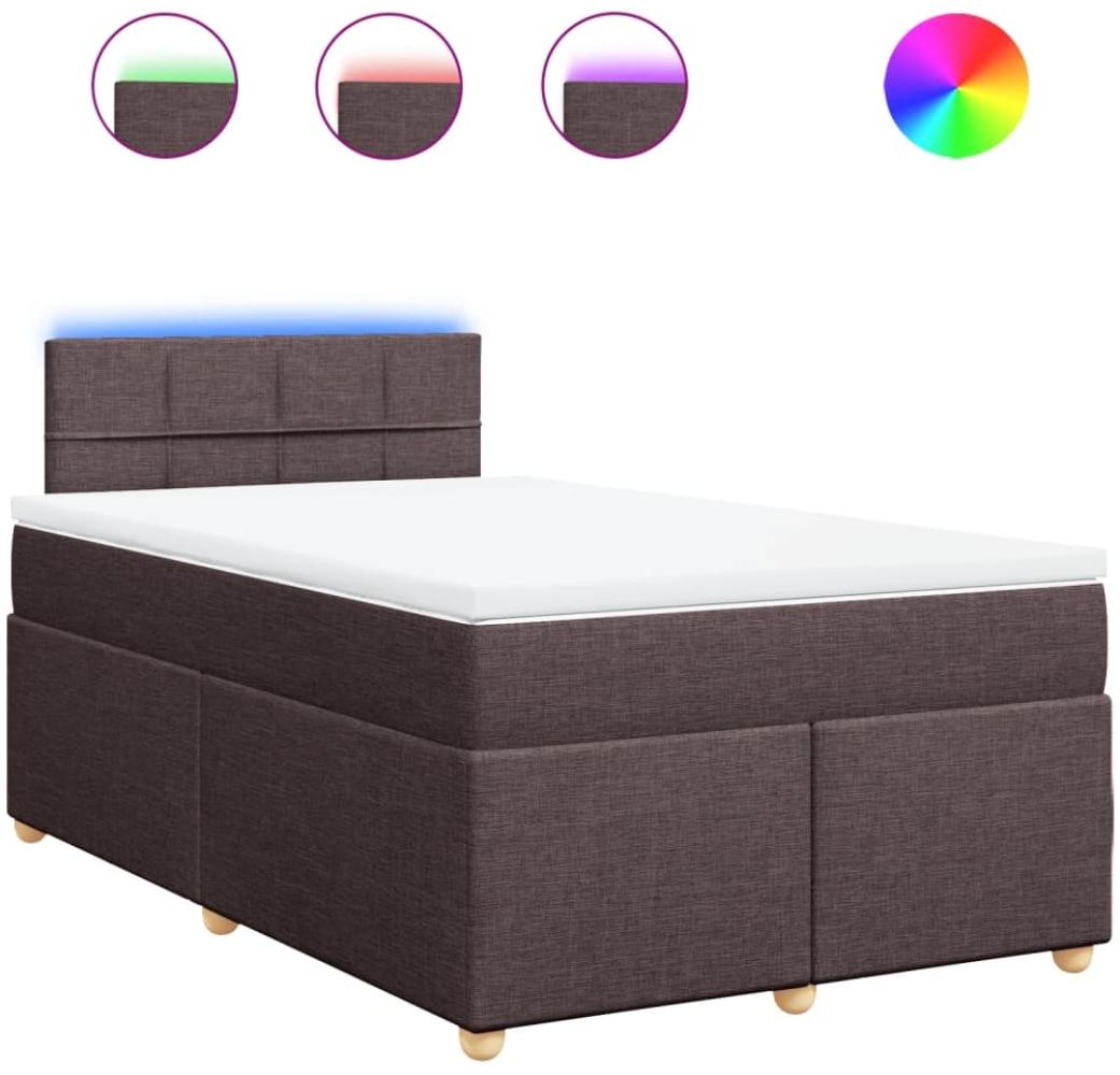 vidaXL Boxspringbett mit Matratze Dunkelbraun 120x200 cm Stoff 3288950 Bild 1