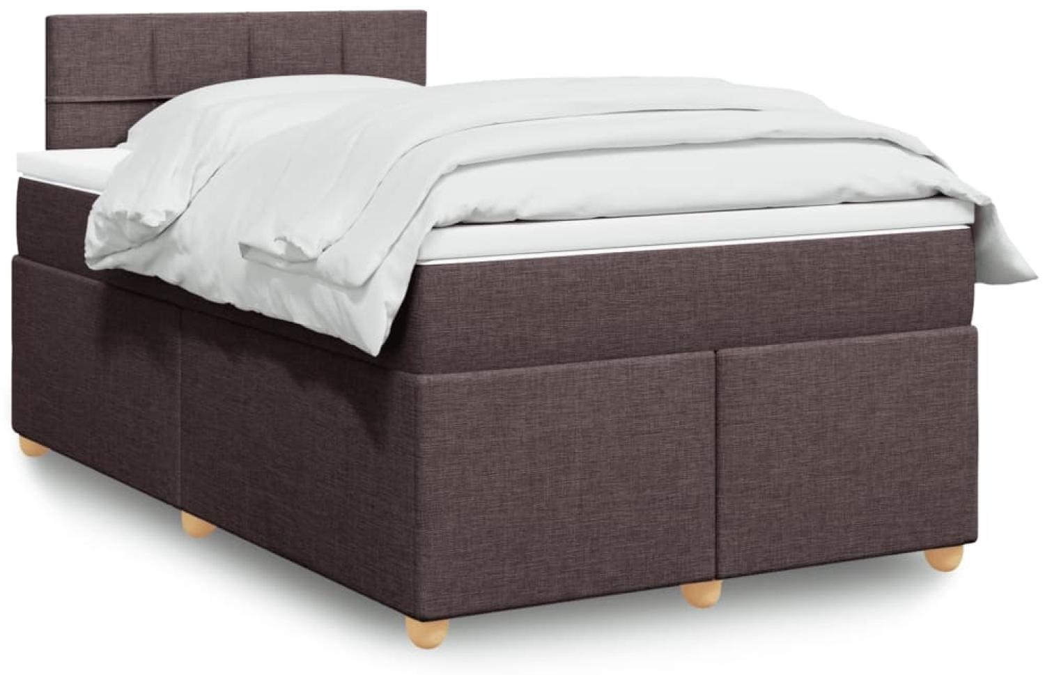 vidaXL Boxspringbett mit Matratze Dunkelbraun 120x200 cm Stoff 3288950 Bild 1