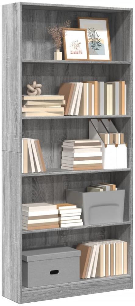 vidaXL Bücherregal Grau Sonoma 80x24x176 cm Holzwerkstoff 857858 Bild 1