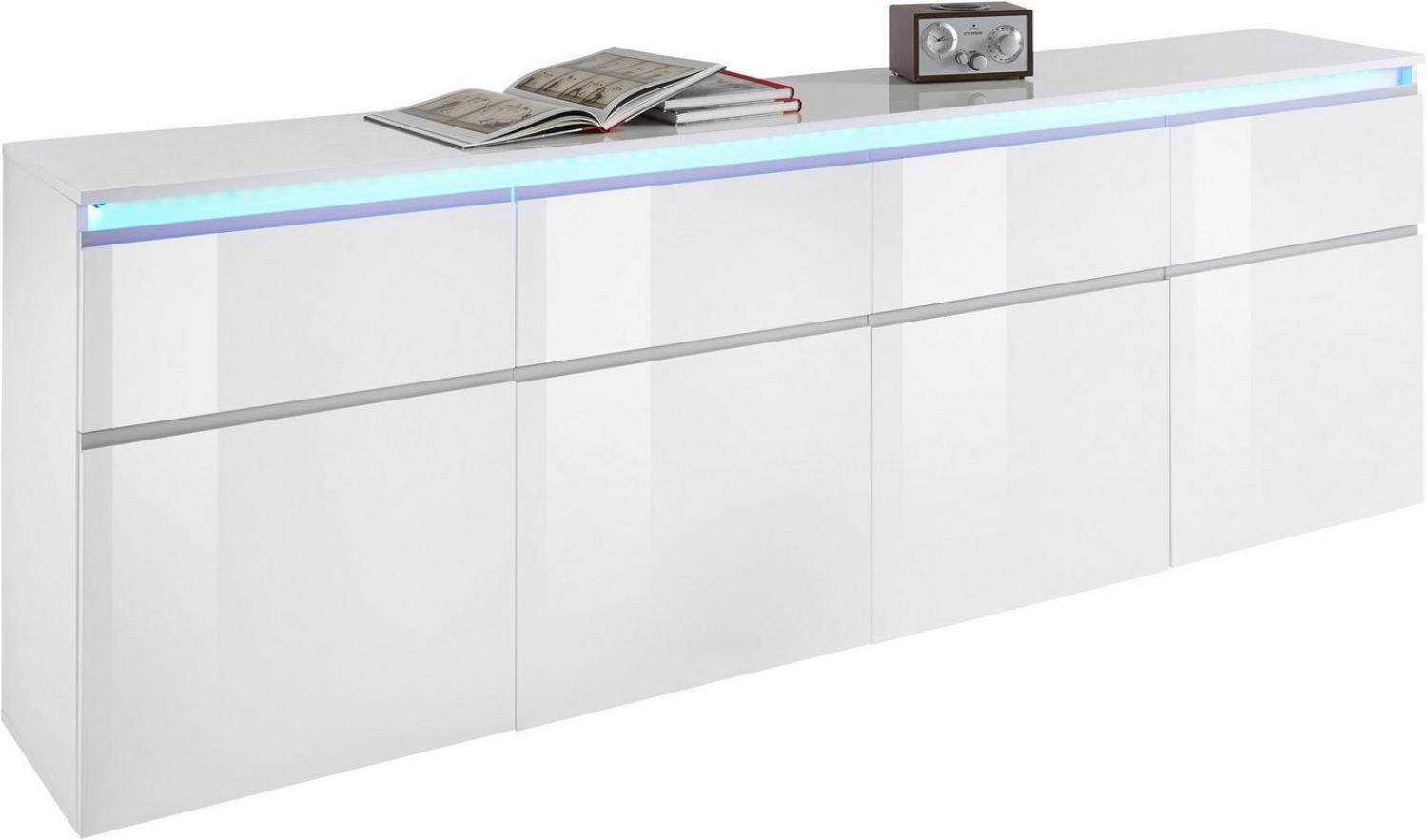 INOSIGN Sideboard Magic, Kommode, Schrank, Kredenz, mit 4 Türen, 4 Schubkästen sowie alufarbenen Softgriffen Breite 240 Bild 1