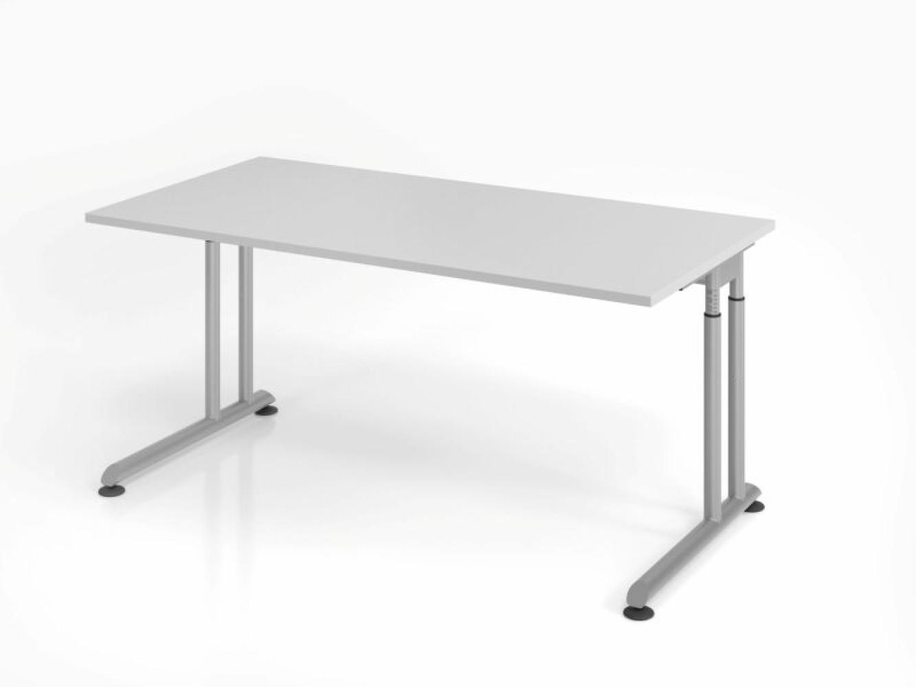 Schreibtisch C-Fuß 160x80cm Grau/Silber Bild 1