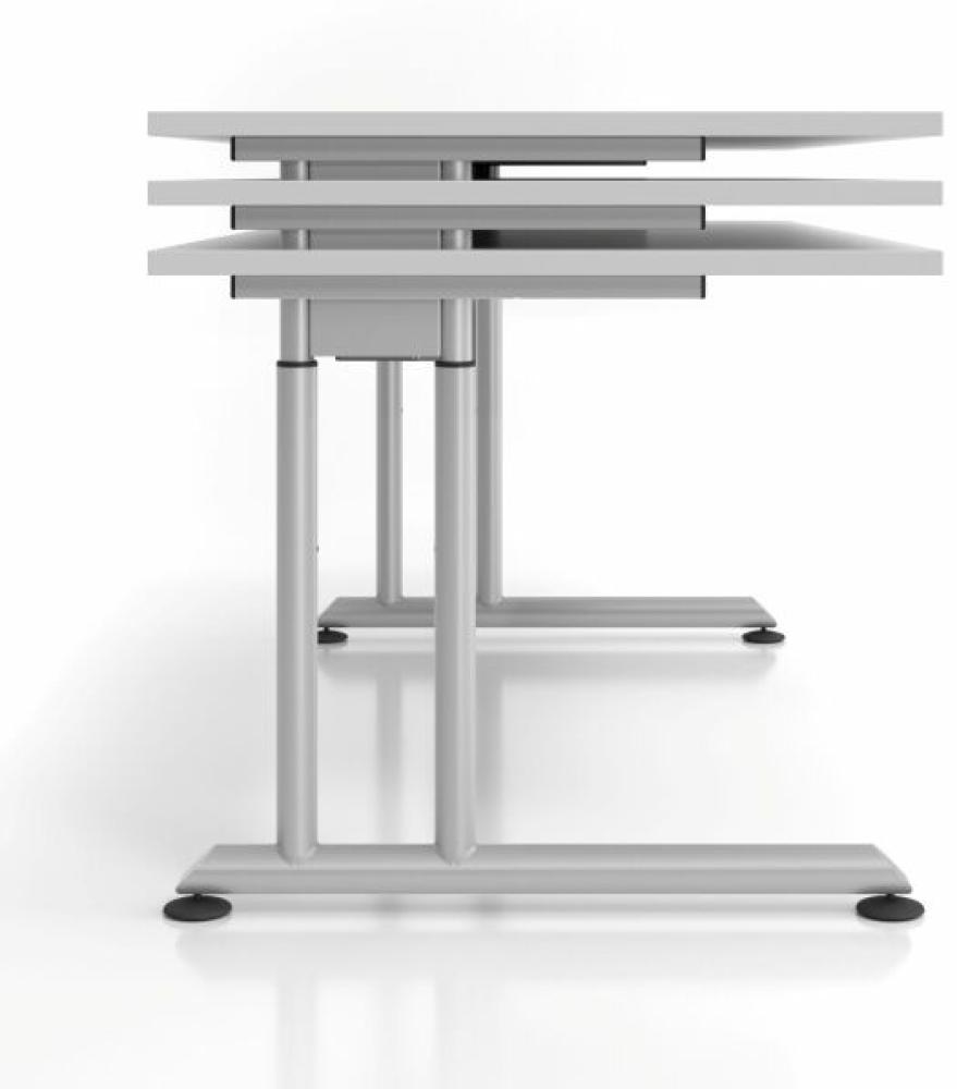 Schreibtisch C-Fuß 160x80cm Grau/Silber Bild 1