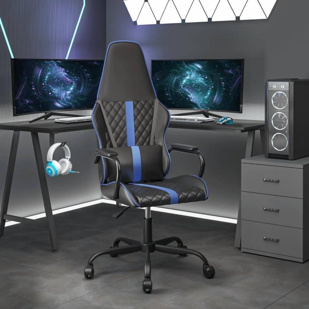 vidaXL Gaming-Stuhl mit Massagefunktion Blau und Schwarz Kunstleder 345557 Bild 1