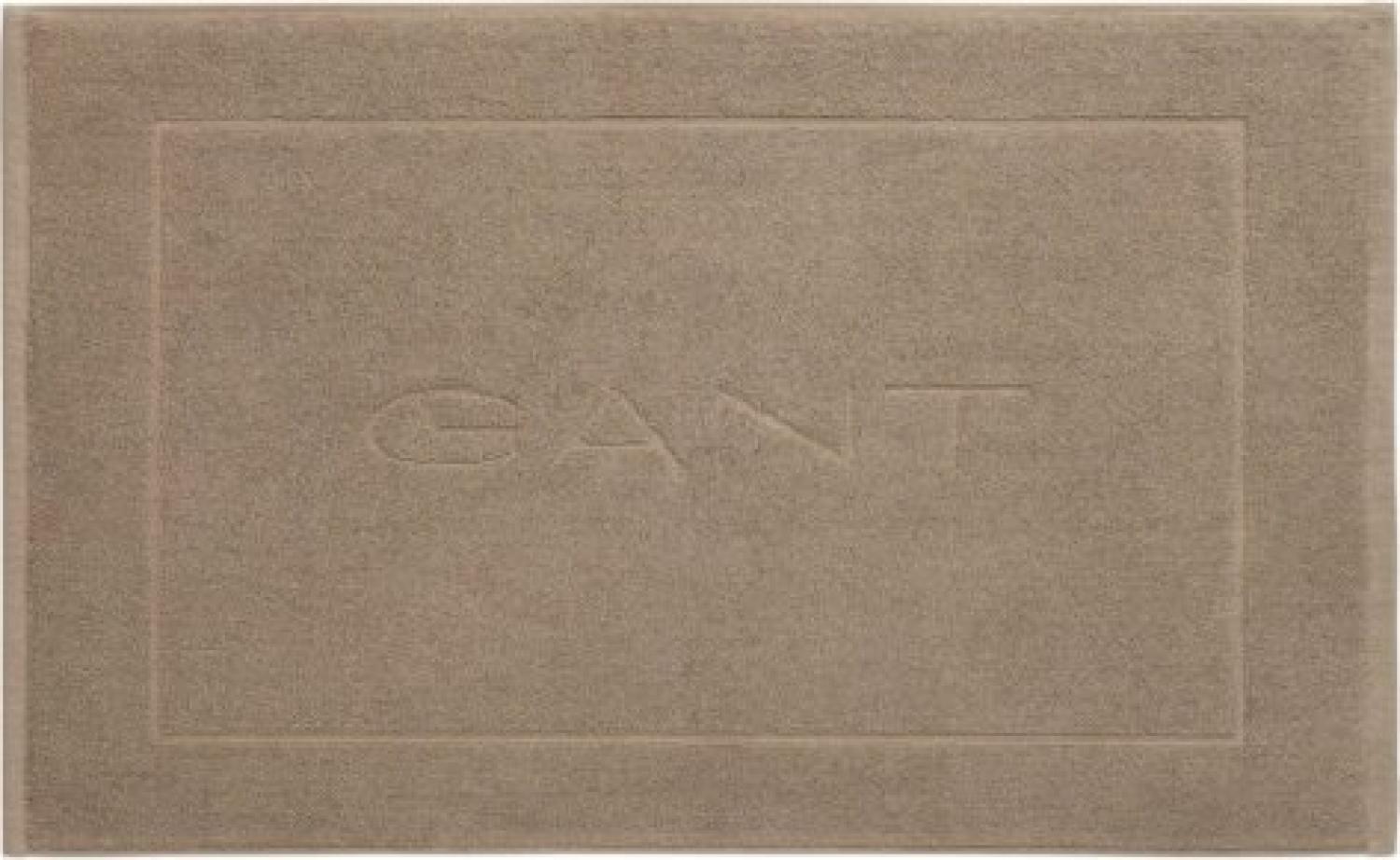 GANT Badematte - Duschvorleger, Frottee, Bio-Baumwolle, Logo, uni Beige 50x80cm Bild 1