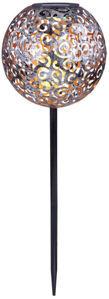LED Solarleuchte, Kugel silber, orientalisch, D 18,5 cm Bild 1