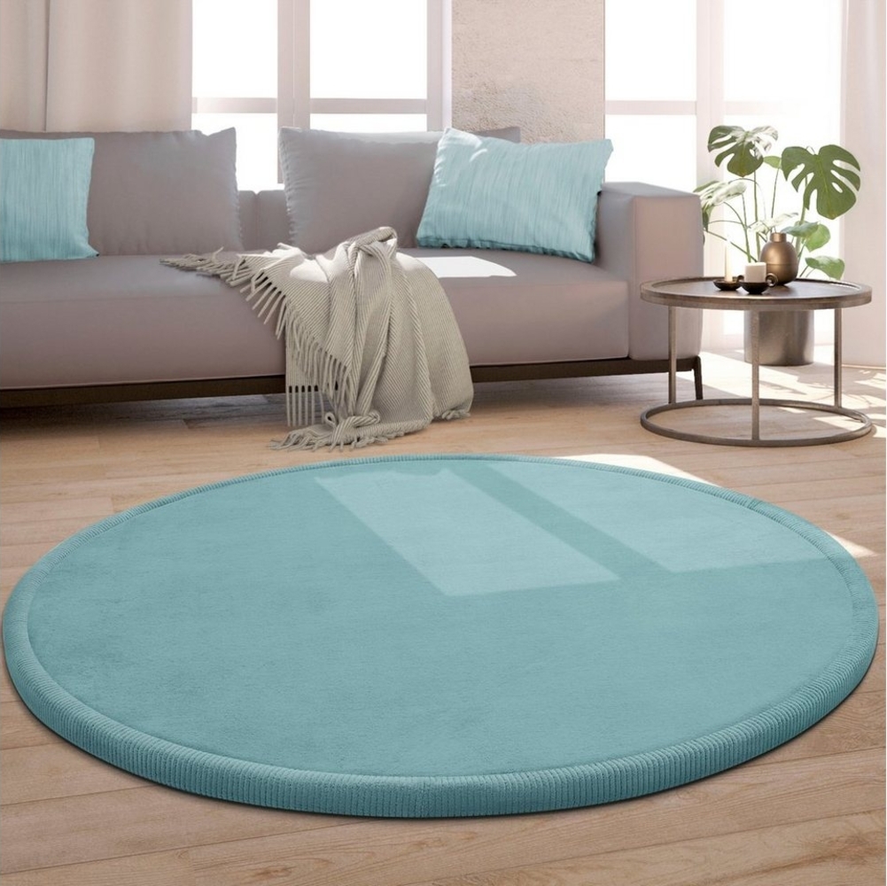 Paco Home Teppich Kinderzimmer Kinderteppich Baby Spielteppich Krabbeldecke Krabbelmatte Weich rutschfest Jungen Mädchen Deko, Grösse:160 cm Rund, Farbe:Blau Bild 1