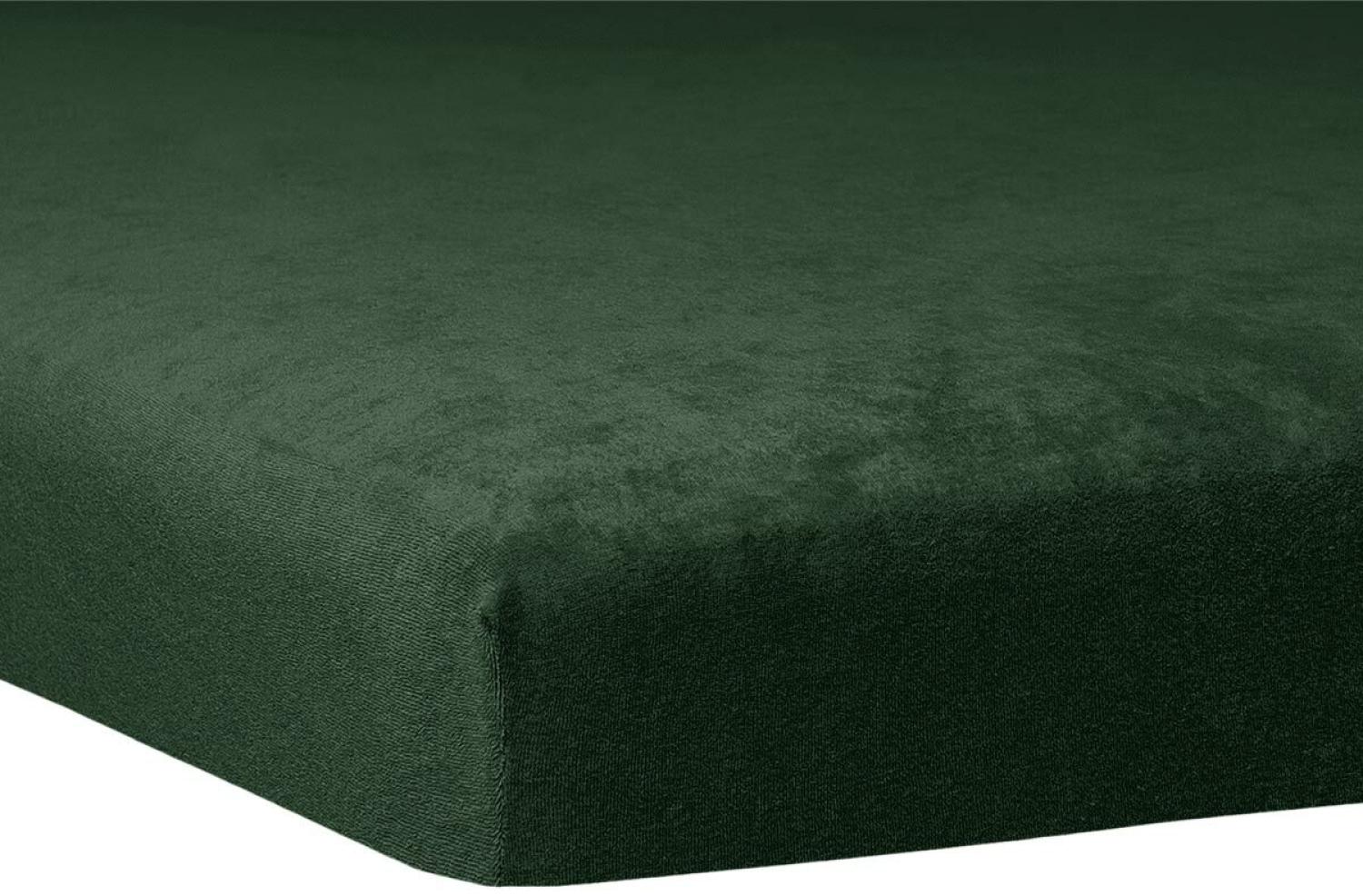 Traumschlaf Flausch Biber Topper Spannbettlaken|120x200 cm - 130x200 cm| tanne Bild 1