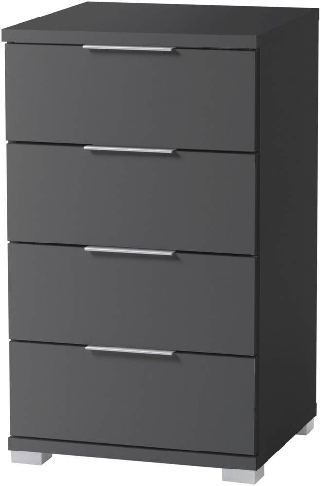 Nachtkommode >Smilla< in Graphit, Melamin - 46x79x42cm (BxHxT) Bild 1